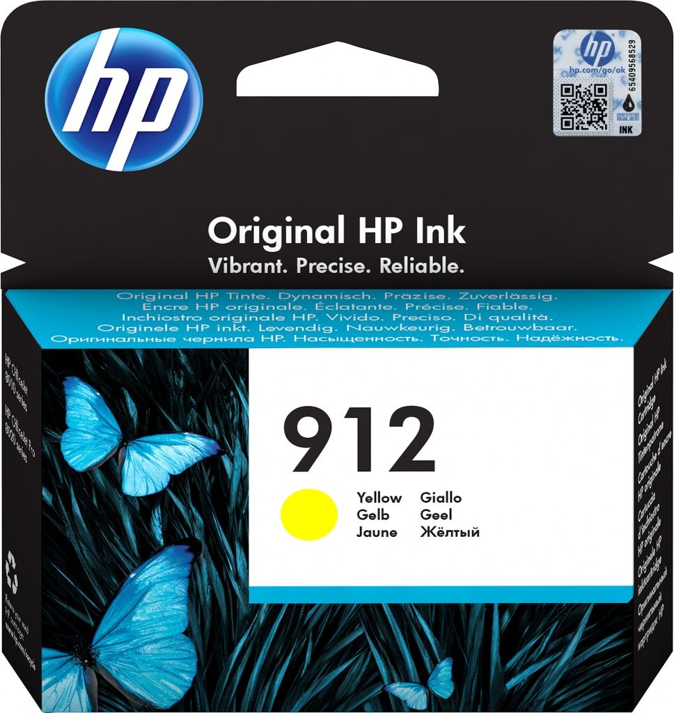 HP 912 Yellow Original Ink Cartridge Cartutx de tinta 1 peces Rendiment estàndard Groc