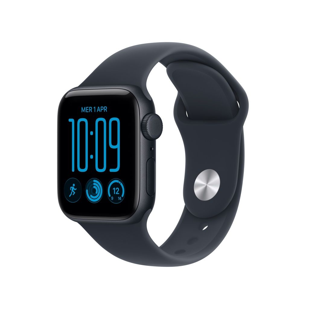 Apple Watch SE (3nd generation) SE 3 (GPS + Cellular) - Caja de aluminio en color medianoche de 40 mm - Correa deportiva azul marino - Talla S/M