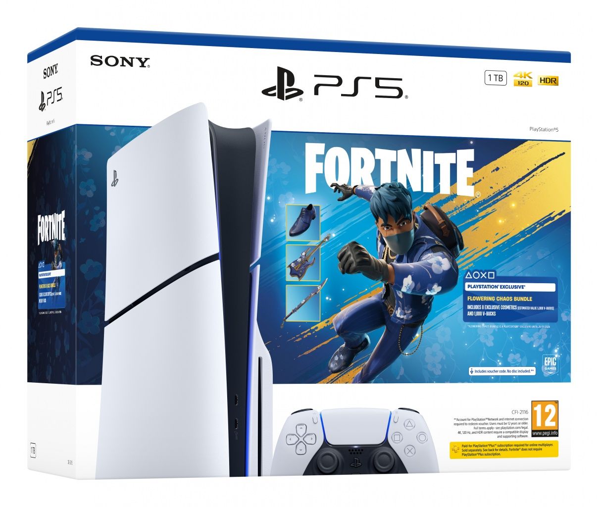 Sony PlayStation 5 - Fortnite Flowering Chaos Bundle 1,02 TB Wifi Negro, Blanco