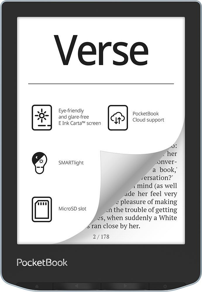 PocketBook Verse Lector de llibres electrònics 8 GB Wi-Fi Negre, Blau