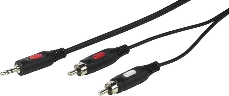 Vivanco VVAJACK2RCA25MMK cable d'àudio 2,5 m 2 x RCA 3,5mm Negre