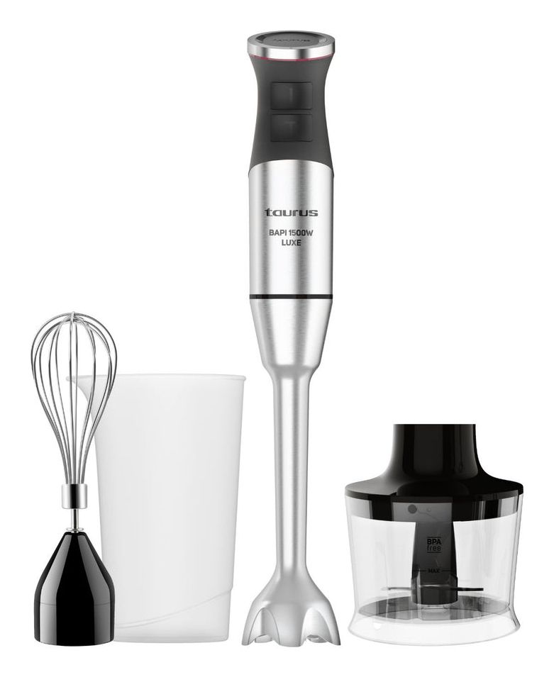Taurus Bapi 1500 Luxe Set 0,7 L Liquadora d'immersió 1500 W Negre, Àcer inoxidable