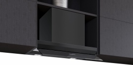 Siemens iQ500, Campana decorativa integrable, 60 cm, Cristal negro, Negro mate, LJ67BDP60