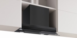 Bosch Serie 6, Campana decorativa integrable, 60 cm, Cristal negro, Negro mate, DBB67DP60
