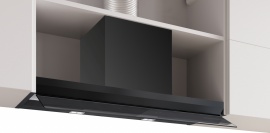Bosch Serie 6, Campana decorativa integrable, 90 cm, Cristal negro, Negro mate, DBB97DP60