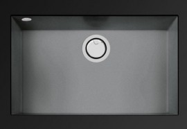 Fregadero Frecan Quadra 760 BM, MetalQuartz Gris Titanium, Bajo Marmol, 760 x 450